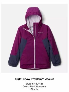 Girls Columbia Snow Problem Jacket - Medium 10-12